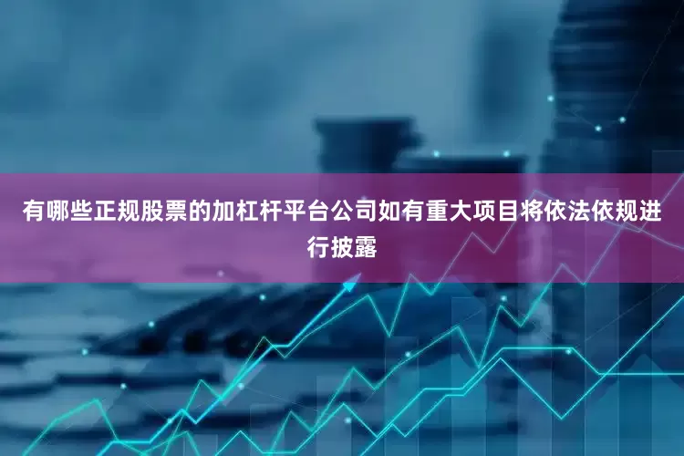 有哪些正规股票的加杠杆平台公司如有重大项目将依法依规进行披露